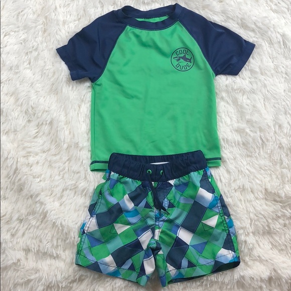 Crazy 8 Other - CRAZY 8 Green Swim Trunks & Swim Shirt 2T/3T